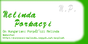 melinda porpaczi business card